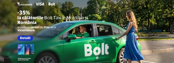 Cu Visa de la Victoriabank, călătorești cu Bolt mai ieftin și în România