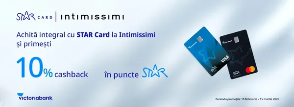 Achită cu STAR Card la Intimissimi și primești 10% cashback în puncte STAR
