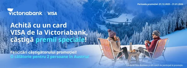 Câștigătorul final al promoției „Achită de minimum 500 lei cu cardul tău Visa de la Victoriabank și câștigă premii speciale”