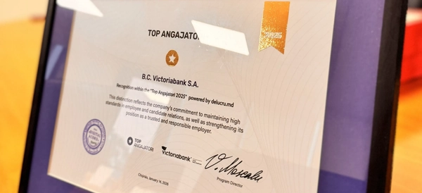 Top Angajator 2025 – recunoaștere pentru echipa Victoriabank