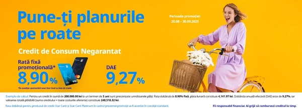 Pune-ți planurile pe roate cu Creditul de Consum Negarantat cu rată promoțională