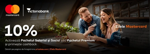 Primești 10% cashback la cumpărături cu Mastercard Victoriabank