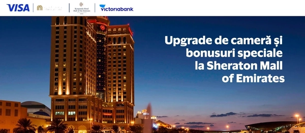 Upgrade de cameră la Sheraton Mall of Emirates cu acces la club cu Visa