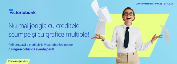 Refinanțează-ți creditele la Victoriabank și beneficiază de dobânzi avantajoase și rate mai mici!
