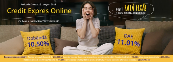 Credit Expres Online – exclusiv pentru clienții Victoriabank