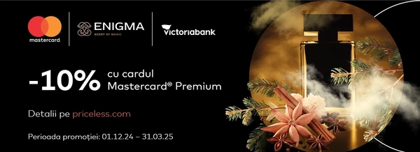 Adaugă rafinament fiecărei zile cu Enigma și Mastercard Platinum de la Victoriabank! 🌟