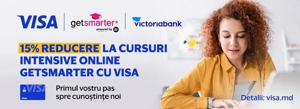 Descoperă ofertele speciale pentru e-learning la GetSmarter cu Visa și Victoriabank