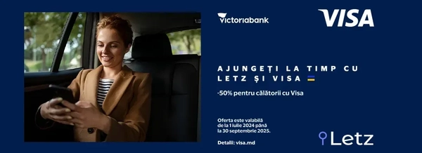 Acum cu Visa Platinum ai reducere -50% la călătoriile către și de la Aeroportul Chișinău