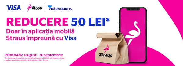 Comandă cu Visa în aplicația Straus