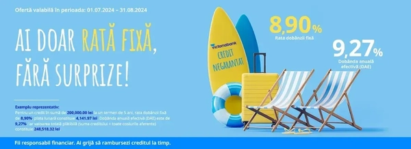 Dobândă 8.90% pentru Creditul Negarantat