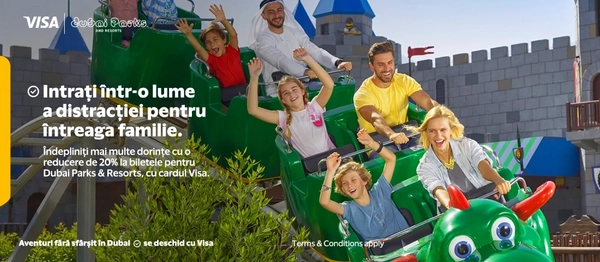 Profită de 20% reducere și bucură te de distracție la Dubai Parks & Resorts cu Visa de la Victoriabank!