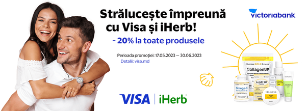 Strălucește împreună cu Visa și iHerb