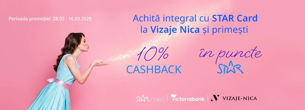 Achită cu STAR Card la Vizaje Nica și primești 10% cashback în puncte STAR!