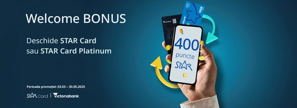 Primești 400 de puncte STAR cashback garantat cu STAR Card și STAR Card Platinum